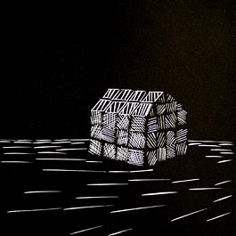 Vignette, Sticks, linocut