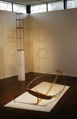 Embarkation and Tower. Cast aluminium and plywood set on crushed salt.