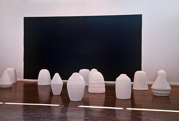Quiet. 12 turned plaster forms.