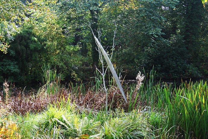 Embarkation, cast aluminium boat sculpture